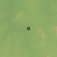 Shaded relief of the 60 km around Ananum, drawn from the GMTED2010 grid