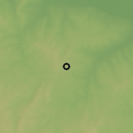 Shaded relief of the 60 km around Share, drawn from the GMTED2010 grid