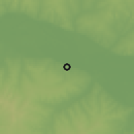 Shaded relief of the 60 km around Shonga, drawn from the GMTED2010 grid