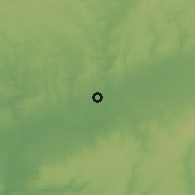 Shaded relief of the 60 km around Sobe, drawn from the GMTED2010 grid