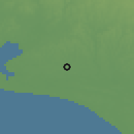 Shaded relief of the 60 km around Abigi, drawn from the GMTED2010 grid
