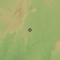 Shaded relief of the 60 km around Arabishi, drawn from the GMTED2010 grid