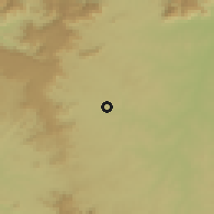 Shaded relief of the 60 km around Toungo, drawn from the GMTED2010 grid