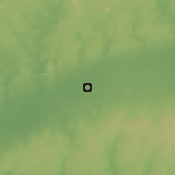 Shaded relief of the 60 km around Uhomora, drawn from the GMTED2010 grid