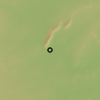 Shaded relief of the 60 km around Ungwa, drawn from the GMTED2010 grid