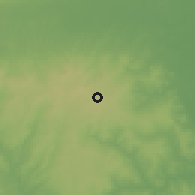 Shaded relief of the 60 km around Uromi, drawn from the GMTED2010 grid
