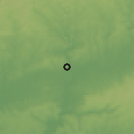 Shaded relief of the 60 km around Use, drawn from the GMTED2010 grid
