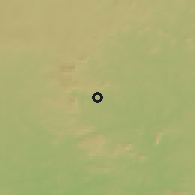 Shaded relief of the 60 km around Arigidi, drawn from the GMTED2010 grid