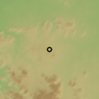 Shaded relief of the 60 km around Zinna, drawn from the GMTED2010 grid