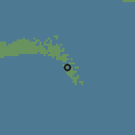 Shaded relief of the 57 km around Sweeting Cay, drawn from the GMTED2010 grid
