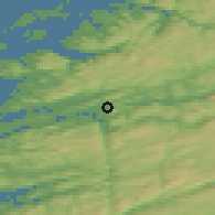 Shaded relief of the 43 km around Å, drawn from the GMTED2010 grid