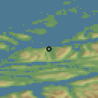 Shaded relief of the 44 km around Brattvåg, drawn from the GMTED2010 grid