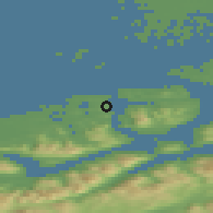 Shaded relief of the 44 km around Bremsnes, drawn from the GMTED2010 grid