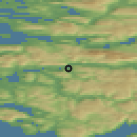 Shaded relief of the 45 km around Dale, drawn from the GMTED2010 grid