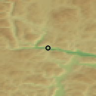 Shaded relief of the 46 km around Dalen, drawn from the GMTED2010 grid