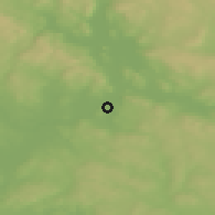 Shaded relief of the 45 km around Disenå, drawn from the GMTED2010 grid