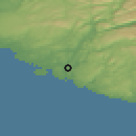 Shaded relief of the 46 km around Egersund, drawn from the GMTED2010 grid