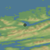Shaded relief of the 44 km around Eide, drawn from the GMTED2010 grid