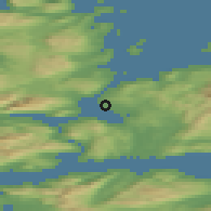 Shaded relief of the 41 km around Evenskjær, drawn from the GMTED2010 grid