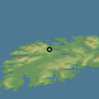 Shaded relief of the 41 km around Evje, drawn from the GMTED2010 grid