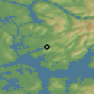 Shaded relief of the 45 km around Fanahammeren, drawn from the GMTED2010 grid