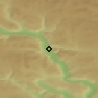 Shaded relief of the 45 km around Fåvang, drawn from the GMTED2010 grid