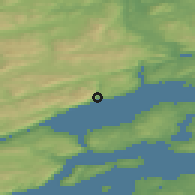 Shaded relief of the 43 km around Follafoss, drawn from the GMTED2010 grid