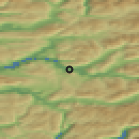 Shaded relief of the 45 km around Førde, drawn from the GMTED2010 grid