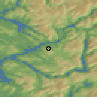 Shaded relief of the 45 km around Fotlandsvåg, drawn from the GMTED2010 grid