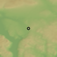 Shaded relief of the 45 km around Gata, drawn from the GMTED2010 grid