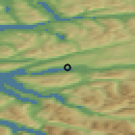 Shaded relief of the 44 km around Glærem, drawn from the GMTED2010 grid