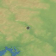 Shaded relief of the 45 km around Åneby, drawn from the GMTED2010 grid