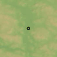 Shaded relief of the 45 km around Grinder, drawn from the GMTED2010 grid