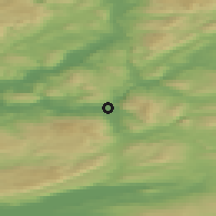 Shaded relief of the 43 km around Grong, drawn from the GMTED2010 grid
