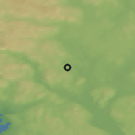 Shaded relief of the 45 km around Grønlund, drawn from the GMTED2010 grid