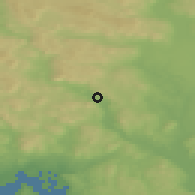 Shaded relief of the 45 km around Grønvoll, drawn from the GMTED2010 grid