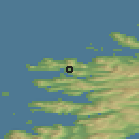 Shaded relief of the 41 km around Gryllefjord, drawn from the GMTED2010 grid
