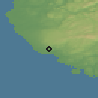 Shaded relief of the 46 km around Hæen, drawn from the GMTED2010 grid
