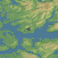Shaded relief of the 45 km around Hagavik, drawn from the GMTED2010 grid
