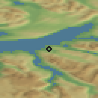 Shaded relief of the 41 km around Håkvik, drawn from the GMTED2010 grid