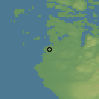 Shaded relief of the 46 km around Hålandsmarka, drawn from the GMTED2010 grid