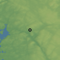 Shaded relief of the 46 km around Halden, drawn from the GMTED2010 grid