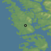 Shaded relief of the 45 km around Hammarsland, drawn from the GMTED2010 grid