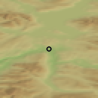 Shaded relief of the 43 km around Hattfjelldal, drawn from the GMTED2010 grid