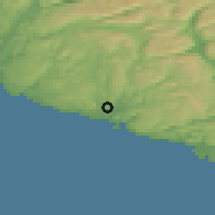Shaded relief of the 46 km around Hauge, drawn from the GMTED2010 grid