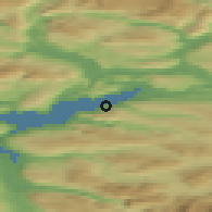 Shaded relief of the 42 km around Hauknes, drawn from the GMTED2010 grid