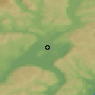 Shaded relief of the 45 km around Helgelandsmoen, drawn from the GMTED2010 grid