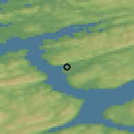 Shaded relief of the 44 km around Årnset, drawn from the GMTED2010 grid