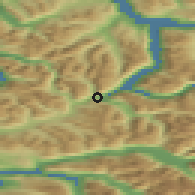 Shaded relief of the 44 km around Hellesylt, drawn from the GMTED2010 grid