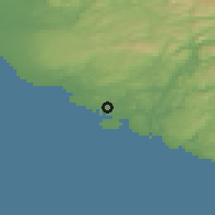 Shaded relief of the 46 km around Hellvik, drawn from the GMTED2010 grid